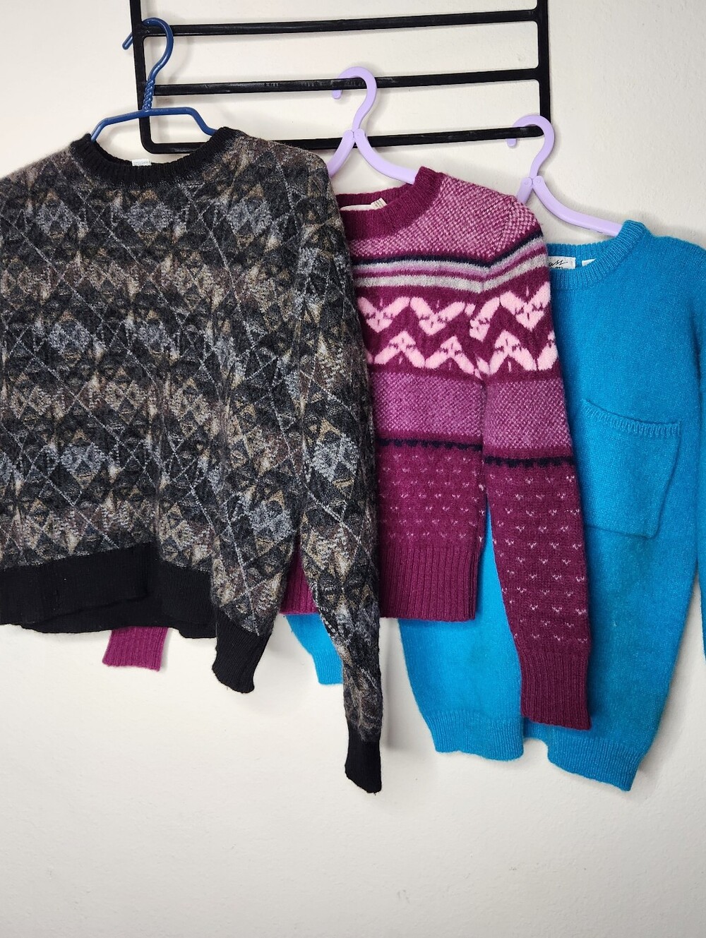Wool Lot Craft Cutter Diy Shetland 100% Wool Colorful Bright Sweaters Upcycle